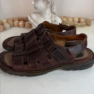 Born Sandals Mens 13 Brown Leather Fisherman Open Toe Comfort